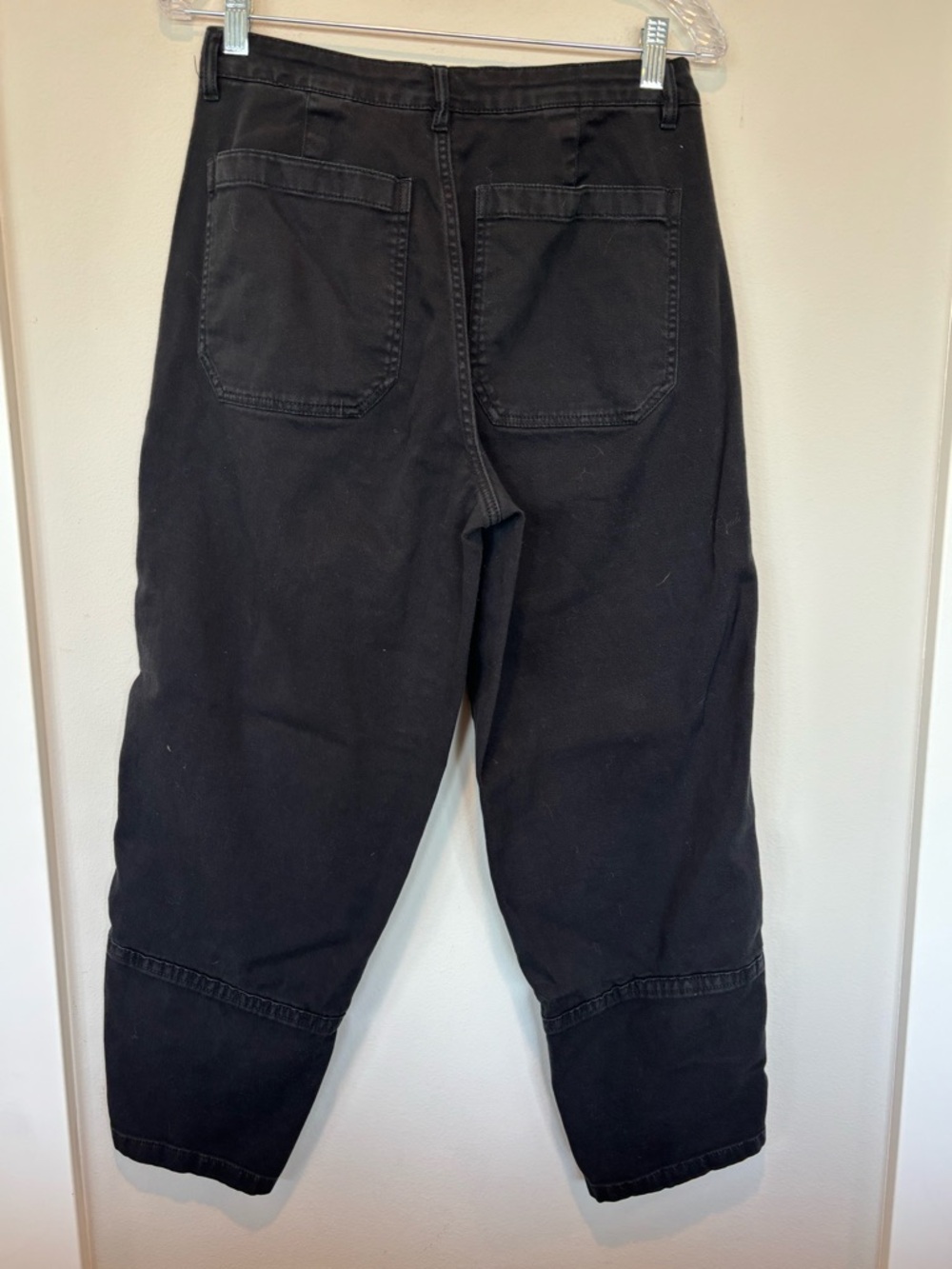 Quince Black Cargo-Style High-Rise Tapered Pants 101 - Picture 2 of 5